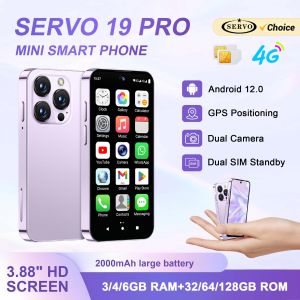 SERVO | SERVO 19PRO 4G LTE Unlocked Mini Smartphone Android 12 RAM 6GB ROM 128GB Dual SIM GPS OTG Play Store 3.88" HD Pocket Cell Phone