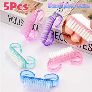5Pcs Cleaning Nail Art Brushes For Pedicure Soft Gel Dust Remove Plastic Horn Brush For Finger Care Makeup Manicure Remover Tool