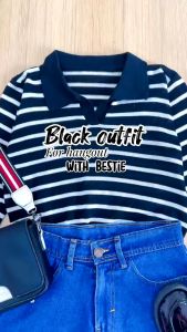 QR - RFS OOTD PAKAIAN WANITA ATASAN RAJUT LENGAN PANJANG / YIYI COLLAR RAJUT LENGAN PANJANG / ATASAN WANITA KERAH