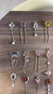 2Pcs Kaniu Exquisite Pendant Zircon Pearl Fringe Nail Art Charms Shining Rhinestone Nail Decorations Accessories For Manicure