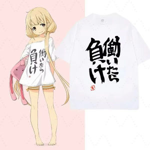 Anime Futaba Anzu Same Print Tee Chinese Word Cosplay Style T Shirt Fashion Tees Streetwear 3D Quick Drying Parent-Child T-Shirt