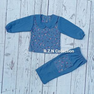Oneset Baju Anak Perempuan Bahan Crinkle Motif Usia 1-7Tahun