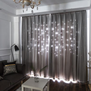 Blackout Double-layer Carved Star Curtains