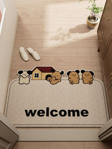Customizable Cartoon Entrance Door Mat Luxury Modern Home Floor Rug Anti-Slip Doorway Carpet Fiber Circle Weaving Craft