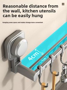 WEIMEIYUAN | Wall-mounted Kitchen Organizer with Suction Cup Hooks and Knife Holder