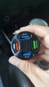 Tẩu Sạc Nhanh Ô Tô 66W 4 Cổng 1 Cổng QC3.0 1 Cổng Super 2 Cổng 3.1A Hiển Thị Điện Áp Ắc Quy Tẩu Sạc Ô Tô 12V 24V