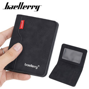 New Slim Mens Wallet Short Zipper Card & Photo Holder High Quality PU Frosted Male Purse with Simple Card Clips