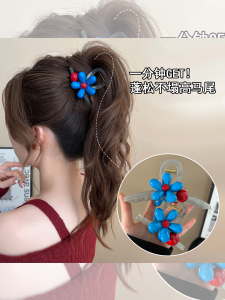 กิ๊บติดผมรูปฉลามสีฟ้าสำหรับผู้หญิง เครื่องประดับผมแบบดั้งเดิม สไตล์เกาหลี ดีไซน์เรียบง่าย เครื่องประดับผมสไตล์เกาหลี