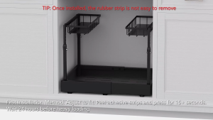 2-Tier Slide Out Under Sink OrganizerExpandable Pull Out Cabinet OrganizerWidth & 7 Level Height Adjust Pull Out Cabinet Drawer for Bathroom Kitchen Storage