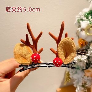 Kẹp Tóc Hình Con Nhím Giáng Sinh Dễ Thương Phụ Kiện Tóc Hình Ngà Voi Phụ Kiện Tóc Phong Cách Rừng Giáng Sinh Kẹp Tóc Hai Bên