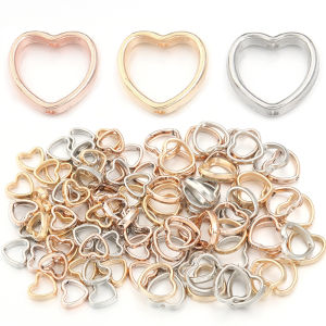 100pcs/lot Heart Shape Hollow CCB Beads Plastic Loose Spacer Beads For Jewelry Making Findings DIY Necklace Bracelet Accessories