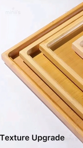Miniis Bamboo Plate Bamboo Tray Rectangle Serving Tea Tray For Breakfast in Bed Lunch Coffee Table Party Birthday