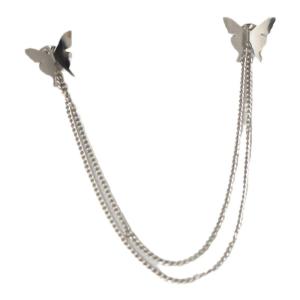 Unique Metal Butterfly Chain Chest Pin