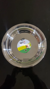 Piring Makan Stainless Steel Mangkuk Bulat Deep Plate Baskom Bahan Tebal BEST MASTER WARE