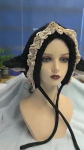 Mũ Len Nữ Phong Cách Gothic Nhật Bản Đa Năng Kiểu Lolita Tai Cừu Phong Cách Y2K Punk Viền Ren Falbala Giữ Ấm Mùa Thu Đông Mũ Chóp Phong Cách Hip-Hop
