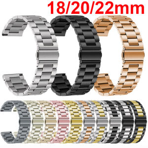 18mm 22mm 20mm Watch Band For Samsung Galaxy Watch 7/6/5/4/3 40mm 44mm S3 Active2 for Huawei Watch GT6 GT5 Stainless Steel Band