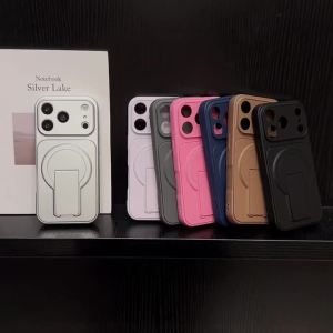 Large Window for Magsafe Magnetic Bracket Fold Stand Phone Case for iPhone 17 16 15 14 13 12 11 Pro Max Lens Protector Cover