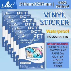 【PH 】L&C 20 sheets/pack Vinyl Inkjet Sticker A4 Size