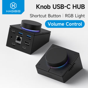 Hagibis núm USB C HUB với 4K60hz HDMI 100W PD phím tắt nút Type-C trạm nối điều chỉnh âm lượng Máy tính để bàn điều khiển cho Macbook Win máy tính xách tay