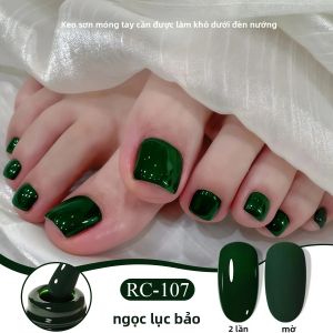 Sơn Móng Tay Gel Màu Xanh Lá Emerald RC-107 Làm Trắng Bóng Lâu Trôi Sử Dụng Đèn LED/curing Màu Trơn Thời Trang Dùng Cho Salon & Tại Nhà