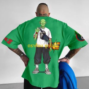 เสื้อยืดคอกลมแขนสั้นลายวันพีซลูฟี่ ผ้าฝ้าย ทรงหลวม สไตล์อเมริกัน สำหรับผู้ชายและผู้หญิง ใส่สบาย ระบายอากาศได้ดี เหมาะสำหรับฤดูร้อน