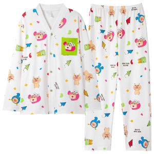 Miiow | Mens Pure Cotton Long Sleeve Sleepwear Set Spring Autumn Home Wear Outdoor Suitable MiiOW Cat Person Comfortable Casual Style