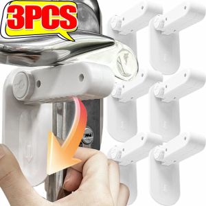 3Pcs Universal Anti-open Handle Door Lever Baby Safety Locks Protection Device Hidden Button Buckle Punch-free Kids Safety Door Lock