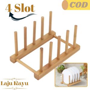 Rak Piring Kayu Minimalis Susun Berkualitas Rak Peniris Piring Gelas