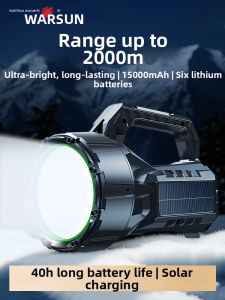WARSUN | High Brightness Long Range Extended Runtime Solar Handheld Flashlight