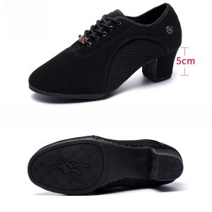 รองเท้าเต้นรำลากันสำหรับผู้หญิง ทรงสี่เหลี่ยม ส่วนบนทำจากผ้าอ็อกซ์ฟอร์ด ส่วนล่างนุ่ม รองเท้าเต้นรำลากันแบบใหม่สำหรับผู้ใหญ่