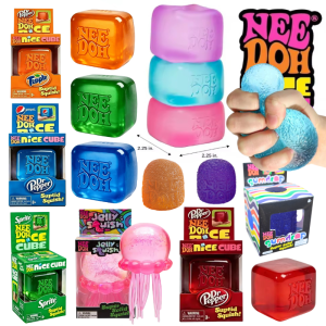 Trending Nee Doh Jellyfish & Cube Squish Toy Soft Jelly Squeeze Stress Relief Fidget Toy Sensory NeeDoh for Kids & Adults