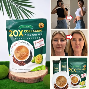 FITGUM Collagen Chia Coffee Mix with Collagen and Glutathione for Bright Skin and Slim Body. 11 in 1 Coffee Mix.