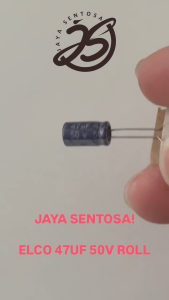 100 BUAH ELCO 47UF 50V ROLL KAPASITOR CAPACITOR ELCO KAPASITOR ELKO KAPASITOR 47 UF 50 V ROLL UPS
