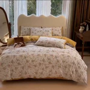 VỎ CHĂN GA GỐI HOA NHÍ VINTAGE ĐŨI COTTON MINIMIZE 40S NHẬP KHẨU LOẠI 1