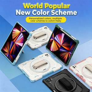 360° Stand & Hand Strap & Pencil Holder Dual Layer Shockproof Protective Case for iPad Pro 11 inch 13 inch 2025 2024iPad Air 11/13 inch M4 M3 M2iPad 11th 10th 9th 8th 7th 6th 5th GenMini 7 6Air 54