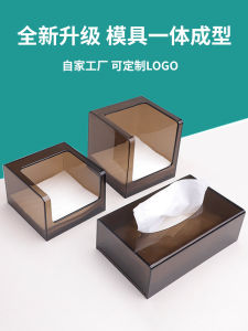 Commercial Restaurant Square Tissue Box Coffee Milk Tea Shop Western Restaurant Square Towel Box Simple Design Plastic Acrylic