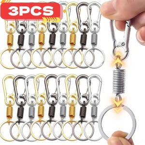 3 ชิ้น กระเป๋าเต้นเลสสตีล สุดยอดแข็งห่วง การคลิปเข็มแข็งห่วง พวงกุญแจป้องกันการสูญหายตะขอแขวน