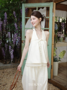 THROUS | Bộ Quần Dài Thoáng Suông Không Tay Đai Sau Lưng