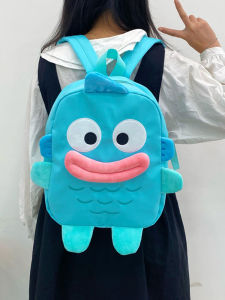 ปลาการ์ตูนน่ารักกระเป๋าสะพายคู่ความจุขนาดใหญ่กระเป๋าเป้สะพายหลังสําหรับสาวนักเรียนมัธยมต้นน่ารักปักการ์ตูนการออกแบบแอนิเมชั่น