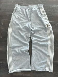 Quần Ống Đứng Cotton Kẻ Sọc Hai Bên Đường Phố Cho Cặp Đôi Quần Dài Thường Ngày Thoải Mái Thoáng Khí Mùa Hè 2024