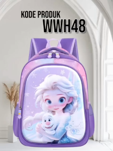 WWH48 Tas Anak Sekolah SD Ransel Cute Gambar Kartun Waterproof Kuat Tebal TKM