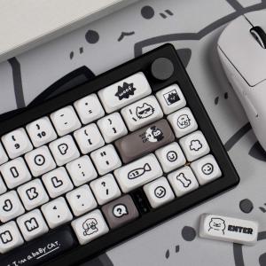 Cats and Puppies Keycaps MOA Profile Dye Sublimation PBT Keycaps Personalized Cute Keycap For 64/104/108 Mechanical Keyboard