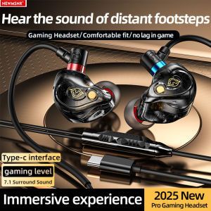 Gaming Earbuds 9D Surround Sound Type C&3.5mm Wired Earphones In Ear Headphones Noise Reduction Headsets for Samsung In HD Mic