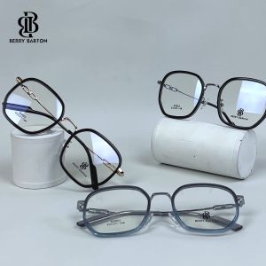 Berrybarton Kacamata Segi Enam Metal Anti Radiasi Blueray Photocromic Kacamata Bisa Minus Pria Wanita K0053