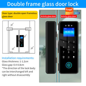 Khóa Thông Minh Nhận Diện Khuôn Mặt 3D WIFI Cho Cửa Kính Có Camera - Khóa Sinh Trắc Học Nhận Dạng Vân Tay Nhận Diện Khuôn Mặt Thẻ Mật Khẩu Mở Khóa Bằng Ứng Dụng