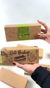 (Isi 25 pcs) Kotak Roti Bakar Bandung 18x75x5 & 20x75x5 Motif & Polos Food Grade 290gr Kemasan Roti Bakar Lamainasi Dalam Microwave Aman