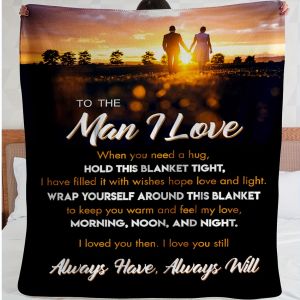 VIKAMA Valentines Day Couple Sunset Silhouette Carpet Love Poem Gift for Boyfriend Long Distance Love Comfort