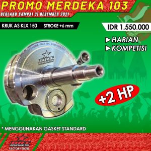 KRUK AS KLX 150 BRT STROKE NAIK 6 mm HARIAN POMPETISI