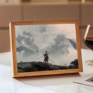 Black Myth Monkey King Light Painting Mirror Night Light Bedroom Study Room Glowing Decorative Painting Birthday Gift