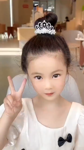 Crown Headdress Pearl 🎀 儿童皇冠头饰珍珠 Getah Rambut Tali Rambut Gaya Puteri Kanak-Kanak Cute Girl Children Hair Band